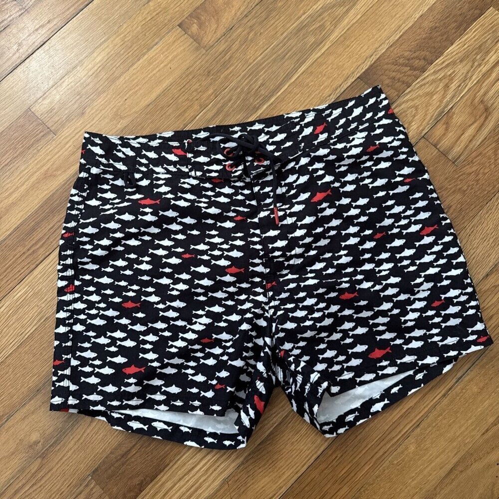 Sundek Men's Swim Trunk Shark Print Surf Beach Board Shorts Size 30